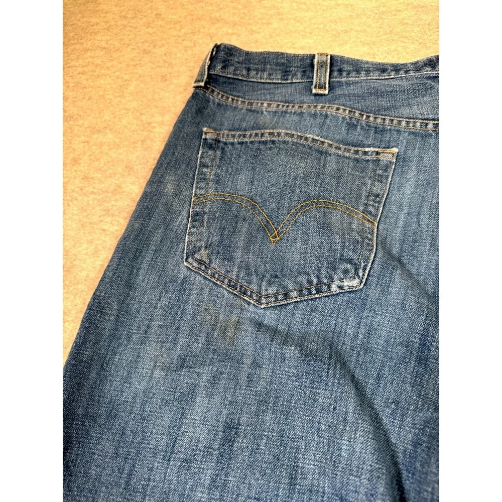 Levis‎ 501 Straight Leg Jeans Mens 40x30 Blue Whiskering Denim Cotton Button Fly